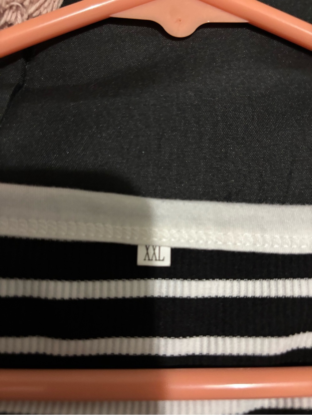 Black and White Striped Tank - XXL